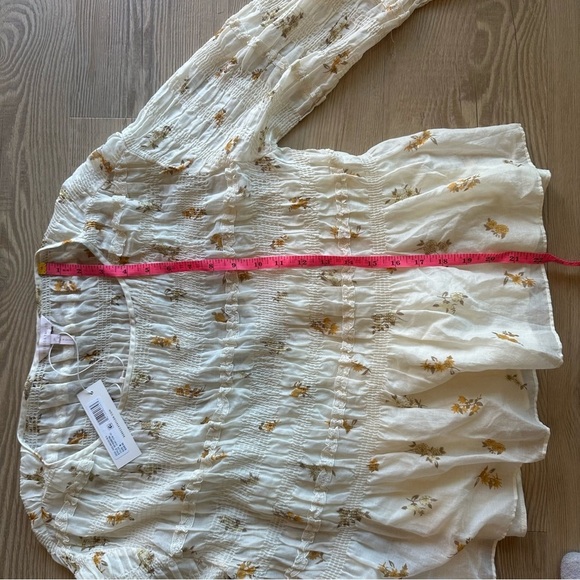 NWT Rebecca Taylor Marigold Fleur Ines Smocked Blouse Size Small women’s top - Picture 12 of 14